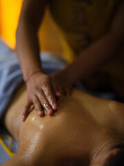 man getting massage at spa