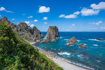日本の渚百景 島武意海岸の積丹ブルー