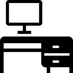 Computer Desk Vector Icon