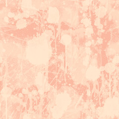 A seamless pattern with monochrome paint splatters on a nude background.