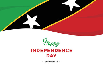 Saint Kitts and Nevis Independence Day. Vector Illustration. The illustration is suitable for banners, flyers, stickers, cards, etc.