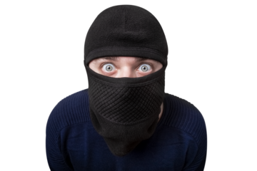man in balaclava isolated