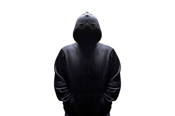 man in hood silhouette isolated