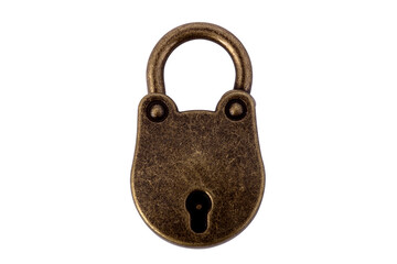 old bronze lock isolated - 530073887