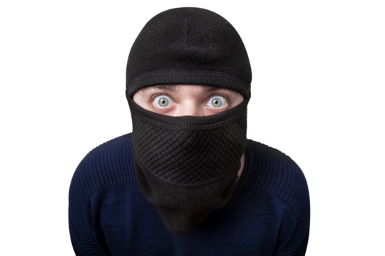 man in balaclava isolated - Powered by Adobe