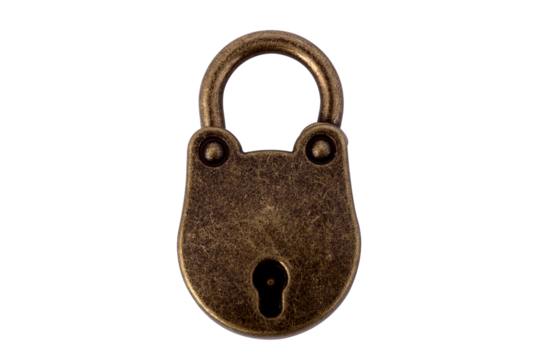 old bronze lock isolated