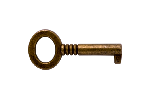 old bronze key isolated