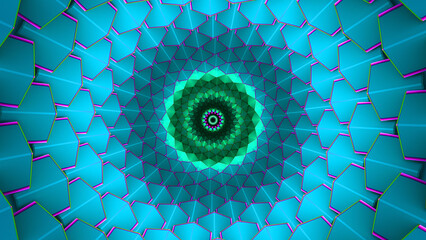 Fibonacci sequence green spiral vortex beautiful and trippy - obrazy, fototapety, plakaty