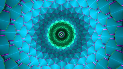 Fotobehang Fibonacci sequence green spiral vortex beautiful and trippy © Supji