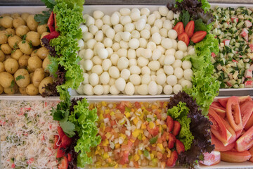 salada, saudável, vegetais, grãos, folhas, pratos, fresco, 