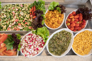 salada, saudável, vegetais, grãos, folhas, pratos, fresco, 