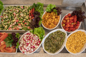 salada, saudável, vegetais, grãos, folhas, pratos, fresco, 