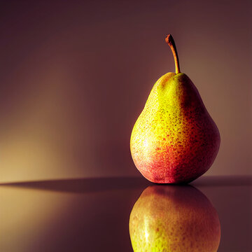 3d Illustration Of Beautiful Pear Fruit With Realistic Shading Lighting And Reflection Stunning Composition