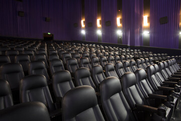 Fototapeta premium movie theater chairs dark lilac movie 