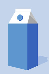 Milk or juice box illustration. Color icon package. Paper cardboard box. Vector.