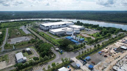 Kuching, Sarawak Malaysia - September 12th 2022: The Samajaya Light Industrial Zone where all the major electronics, solar and semiconductor plants are located