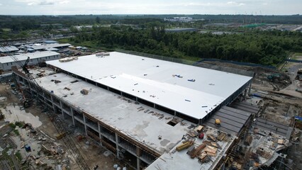 Kuching, Sarawak Malaysia - September 12th 2022: The Samajaya Light Industrial Zone where all the major electronics, solar and semiconductor plants are located