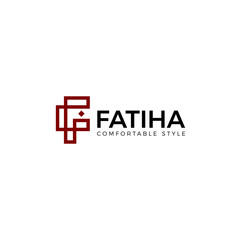 Fototapeta premium Simple Letter F Font Logo. Letter F Arabic Abstract logo. FA Symbol Alphabet. Modern, Elegant, Luxury Style for Company Brand Identity