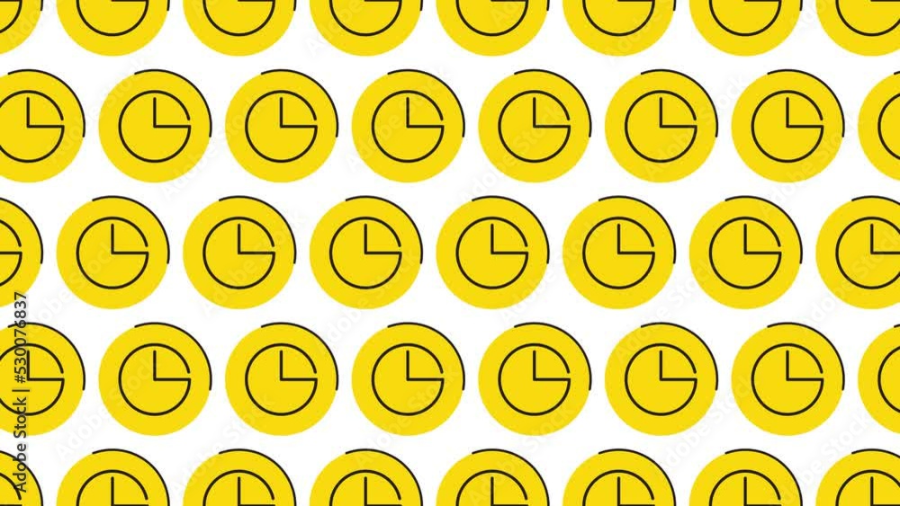 Aufkleber round clock symbols on a white background. seamless loop dynamic pattern with regular symbols rotati