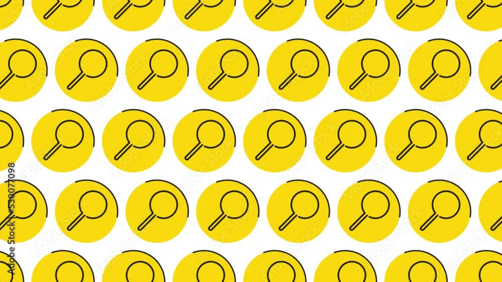 Leinwandbilder thin line magnifying glass symbols on a white background. seamless loop dynamic pattern with regular