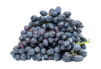 Ripe blue grapes on a white isolated background, wine grapes