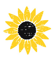 Sunflower Grunge print vector file 