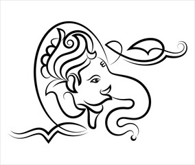 Ganesha The Lord Of Wisdom Calligraphic Style M_2209004