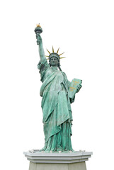 Vertical isolated Statue of Liberty in Odaiba Japan on transparent background - obrazy, fototapety, plakaty