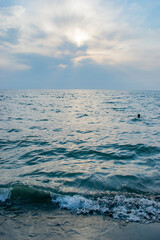 clouds over the  northern sea  beach