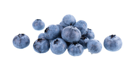 Fresh blueberry isolated on white background. Bilberry or whortleberry. Clipping path.