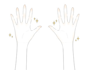 綺麗な手のイラスト（手のひら側）