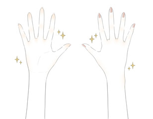 綺麗な手のイラスト（手の甲・手の平両方）