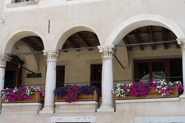 Historic buildings of Feltre, Veneto, Italy