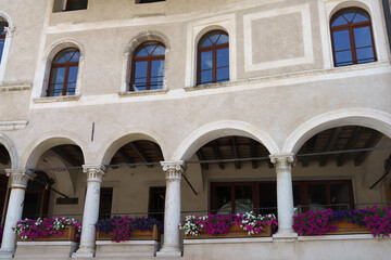 Historic buildings of Feltre, Veneto, Italy