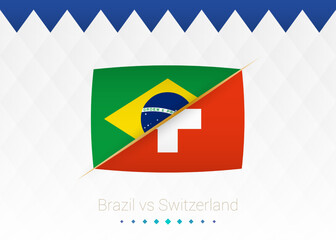 National football team Brazil vs Switzerland. Soccer 2022 match versus icon.