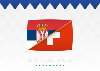 National football team Serbia vs Switzerland. Soccer 2022 match versus icon.