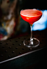 sweet and sour refreshing cocktail on the bar counter