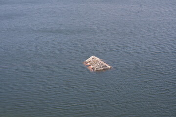 roof of old sunken house in aceredo spain