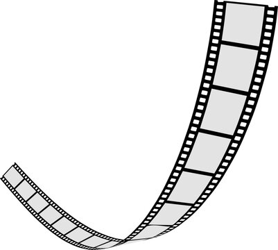 Film strip curve template. Movie frames roll