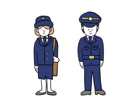 警察官、婦人警官のイラスト