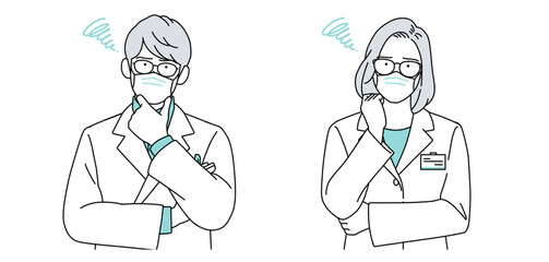 人物イラスト 薬剤師 男女 正面