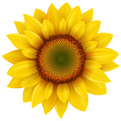 Sunflower flower isolated, 3D icon illustration.
