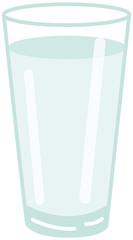 Flat transparent glass of water for paper, cover, fabric, interior decor and other users. Decoration for menu, daily planner, scrapbooking, banner, flyer, invitation, brochure, poster.