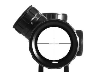POV cross hair sniper rifle scope with transparent background - obrazy, fototapety, plakaty