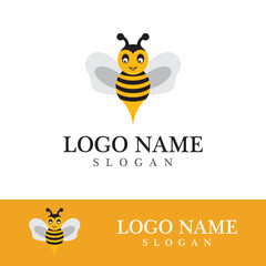 Bee logo vector icon illustration