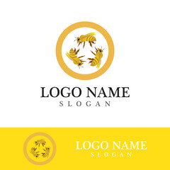 Bee logo vector icon illustration