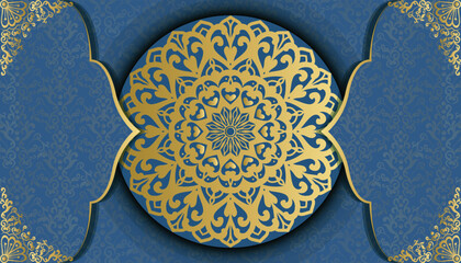 Gorgeous beautiful Arabesque style luxury ornamental greeting card. Arabesque style decorative mandala background. Invitation, Wedding card, Diwali, India, Indian, Arabic, Damask, Turkish, Turkish © nhjenny