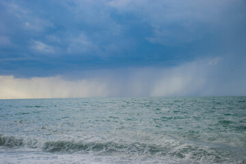 clouds over the blue  sea