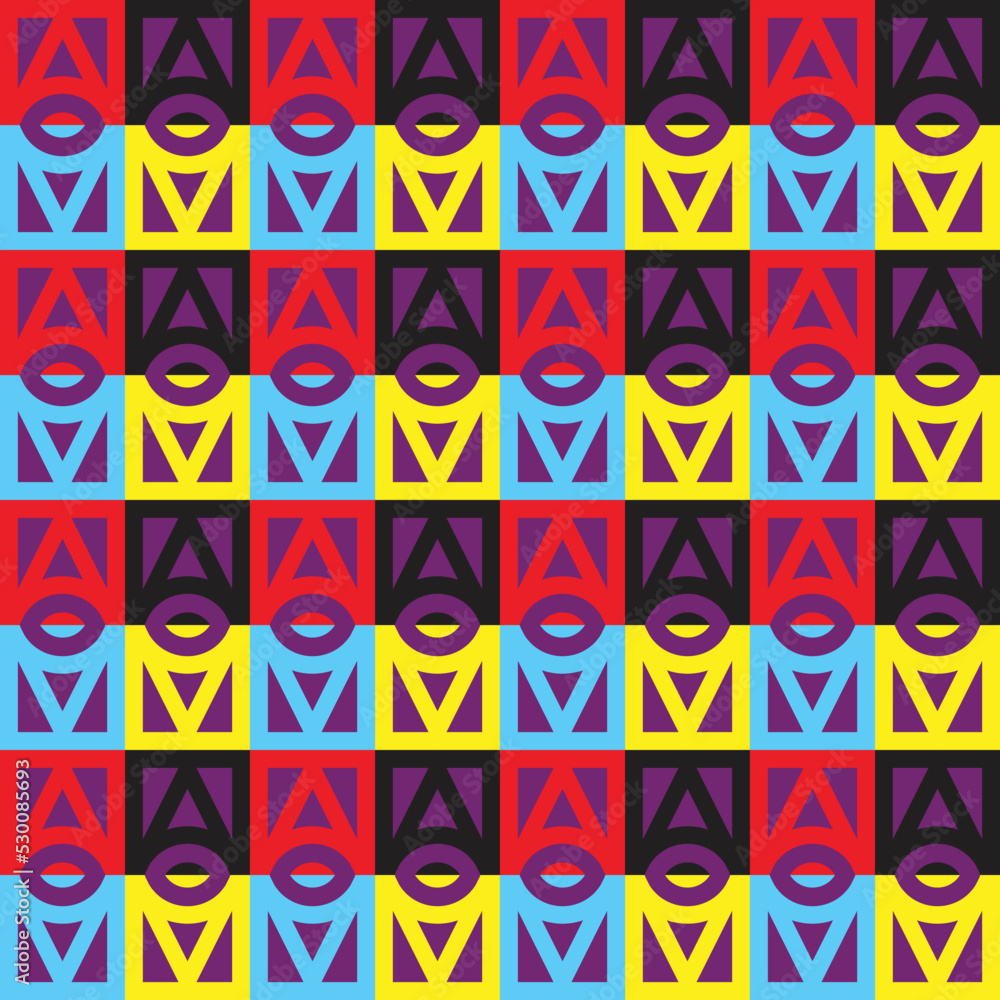 Poster seamless geometric pattern full color with triangles
