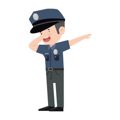 man police doing dabbing movement